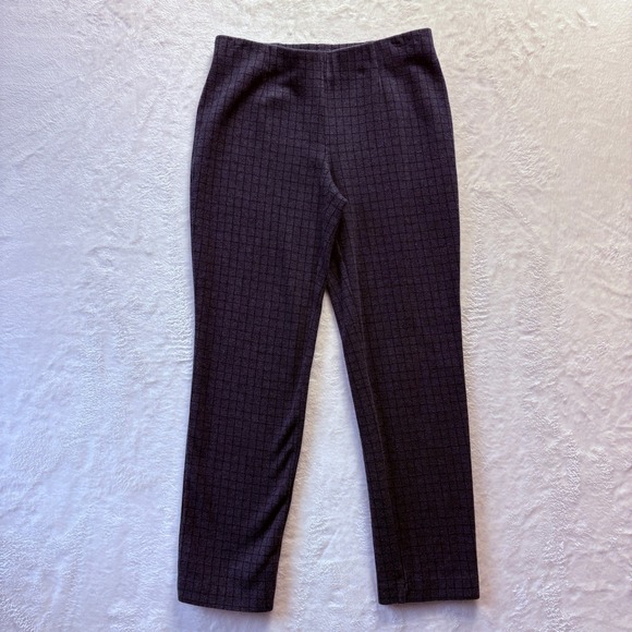 J Jill Pants Women Sz XS Petite Gray Plaid Ponte Slim Leg Pull On Career‎ Casual - Picture 1 of 10